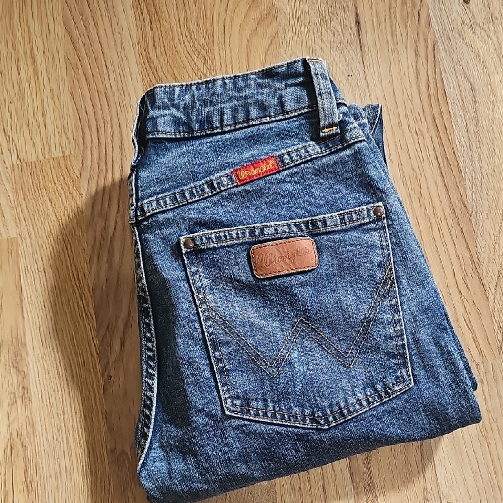Womens Wrangler Dark Blue Straight Jeans
